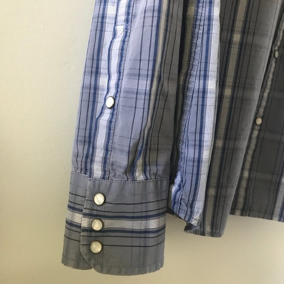 Club Monaco Heavy Cotton Check Western Shirt - Picture 5 of 7